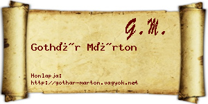 Gothár Márton névjegykártya