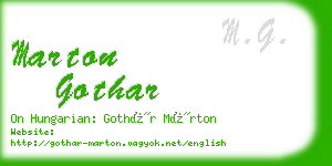 marton gothar business card